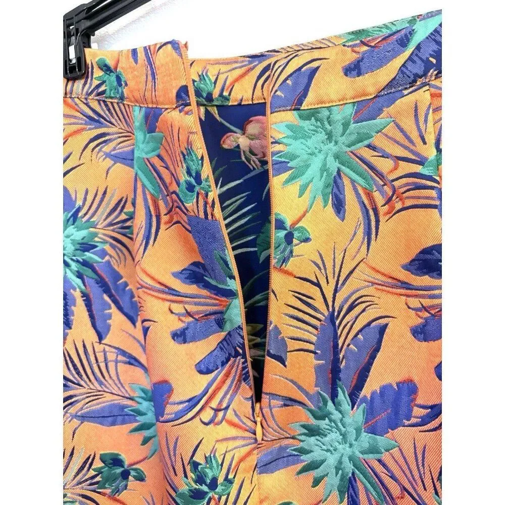 Asos Damask Embroidered Tropical Tiered Skirt Size 14